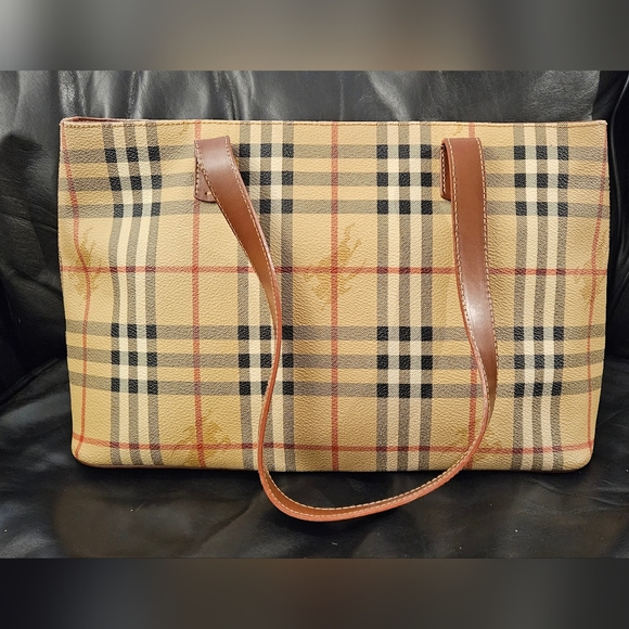 *MINT CONDITION* Vintage Burberry Haymarket Tote w/ free key fob & bag - Picture 2 of 16